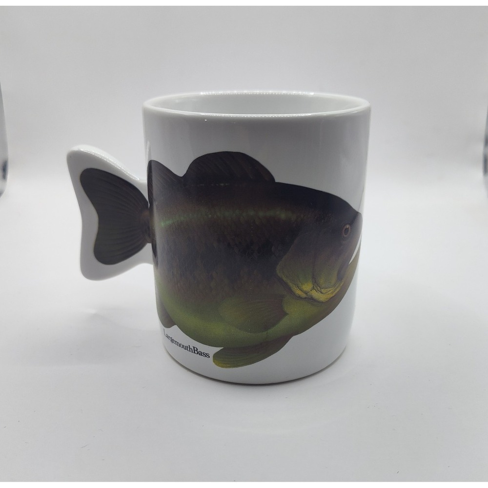 Large Mouth Bass Coffee Mug By Salamander 1990 Vintage Fish Fin Handle Tea Cup